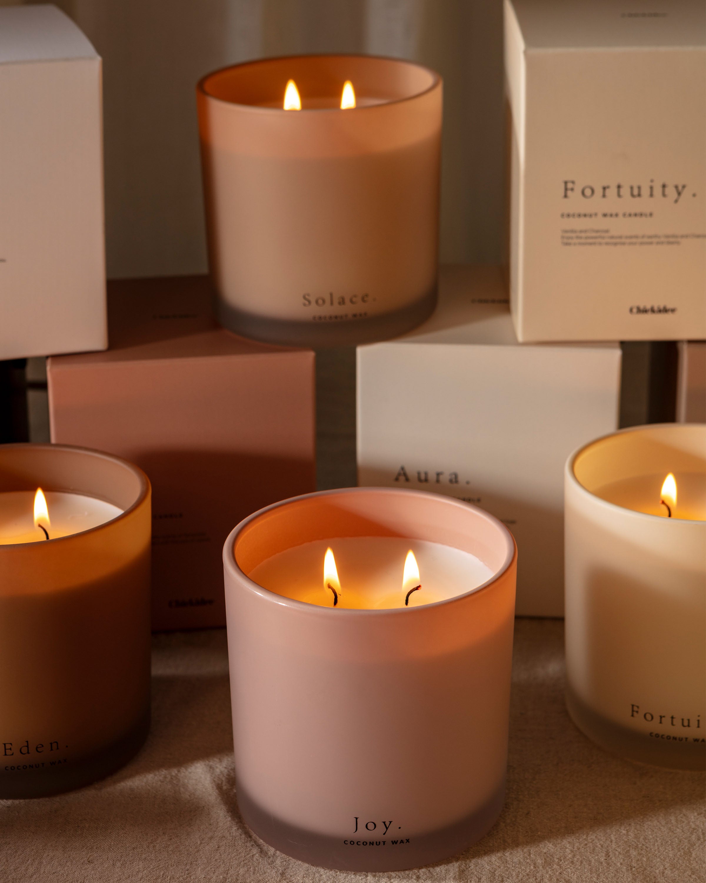 Chickidee Scents Clay Range - Joy Coconut Wax Scented Candle with Double Wick Lit