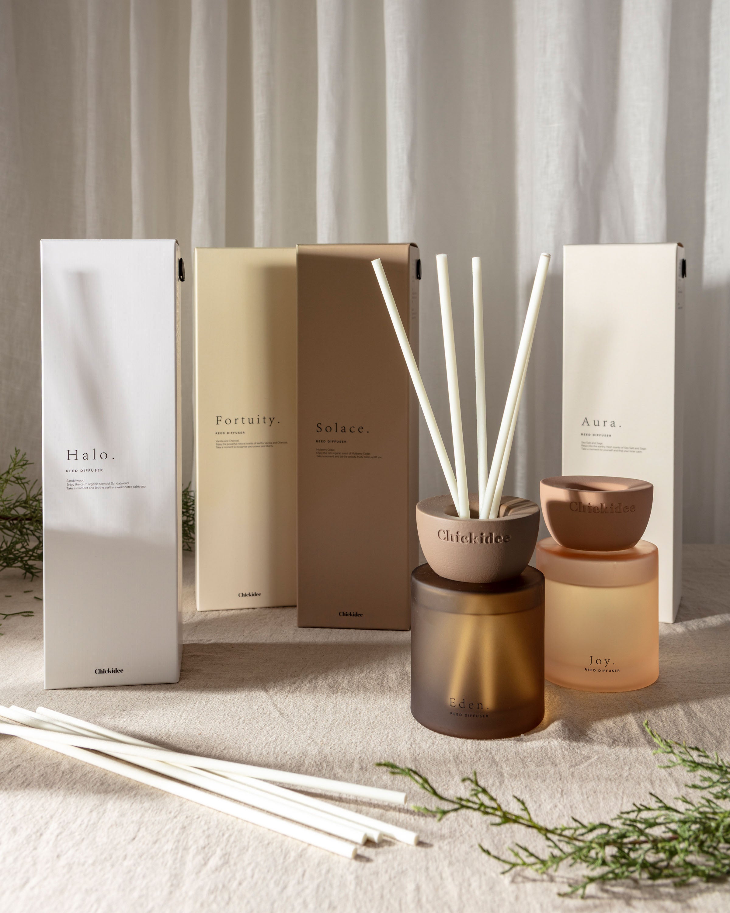 Chickidee Scents Clay Range - Reed Diffuser Group Shot
