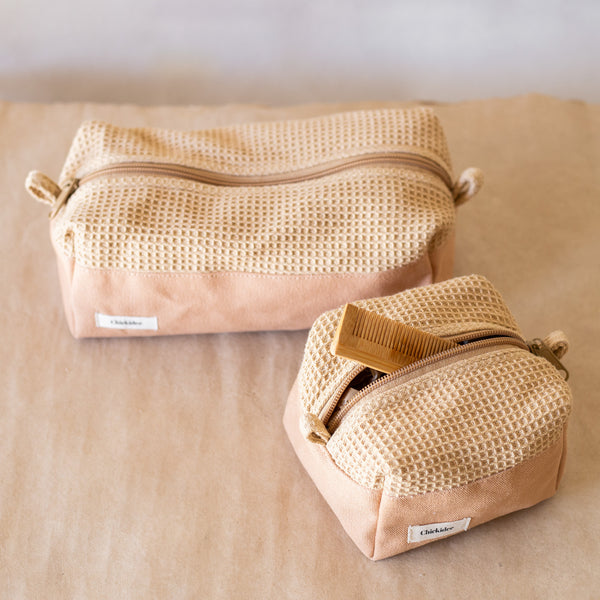 Organic Lifestyle Waffle Zipped Pouch Large