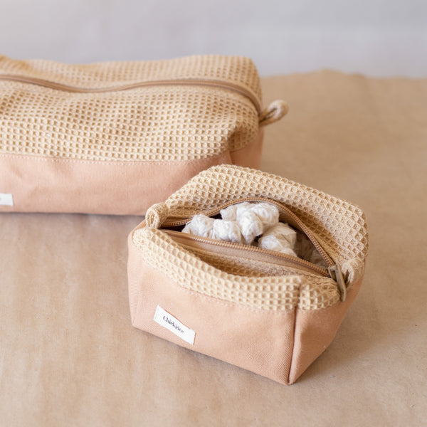 Organic Lifestyle Waffle Zipped Pouch Small