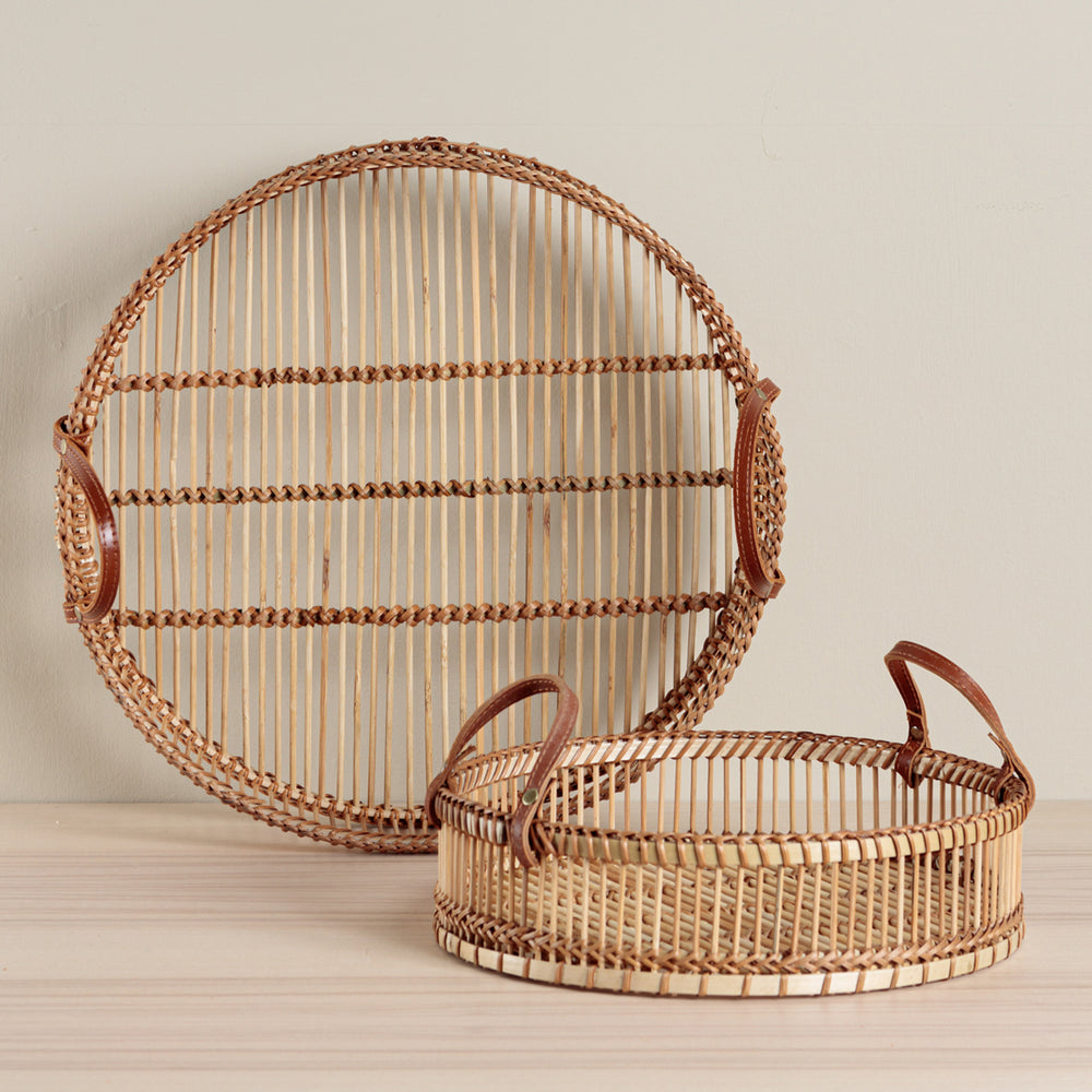 Zulu Bamboo Trays Natural - Set of 2