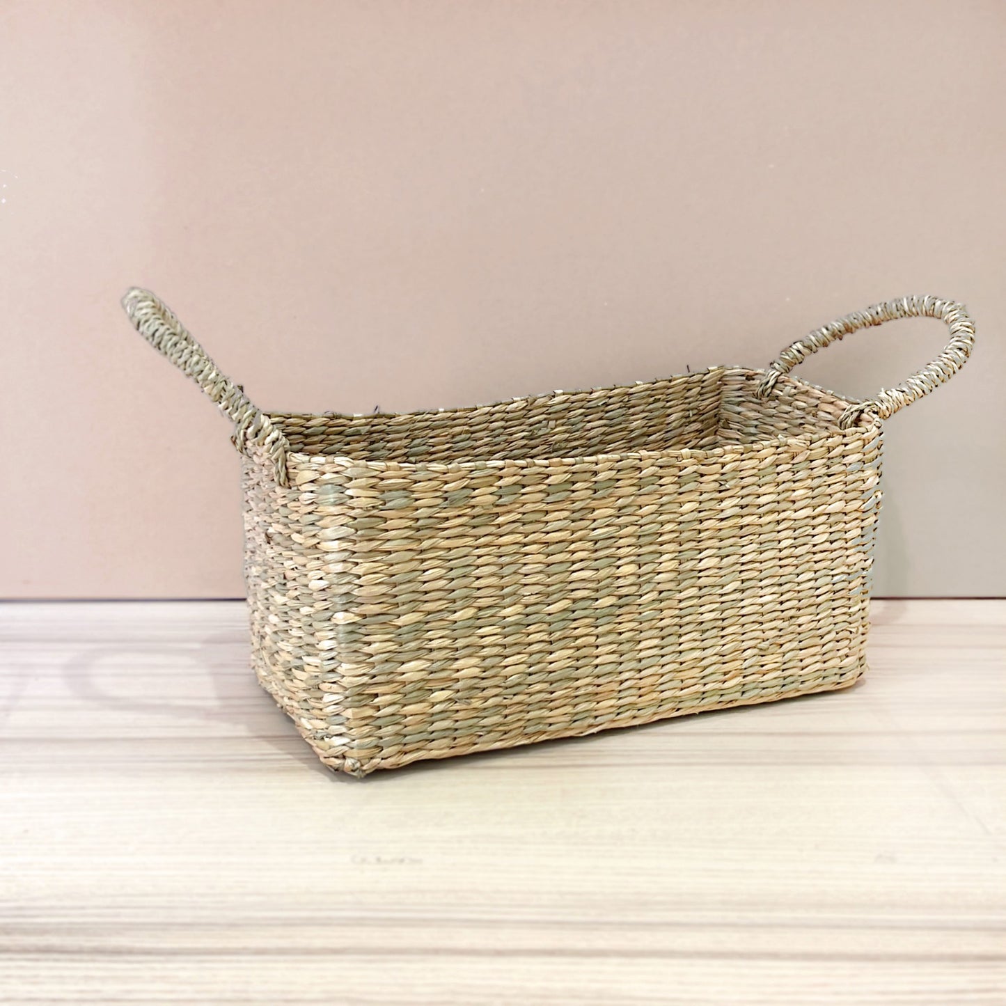 Natural Seagrass Rectangular Basket