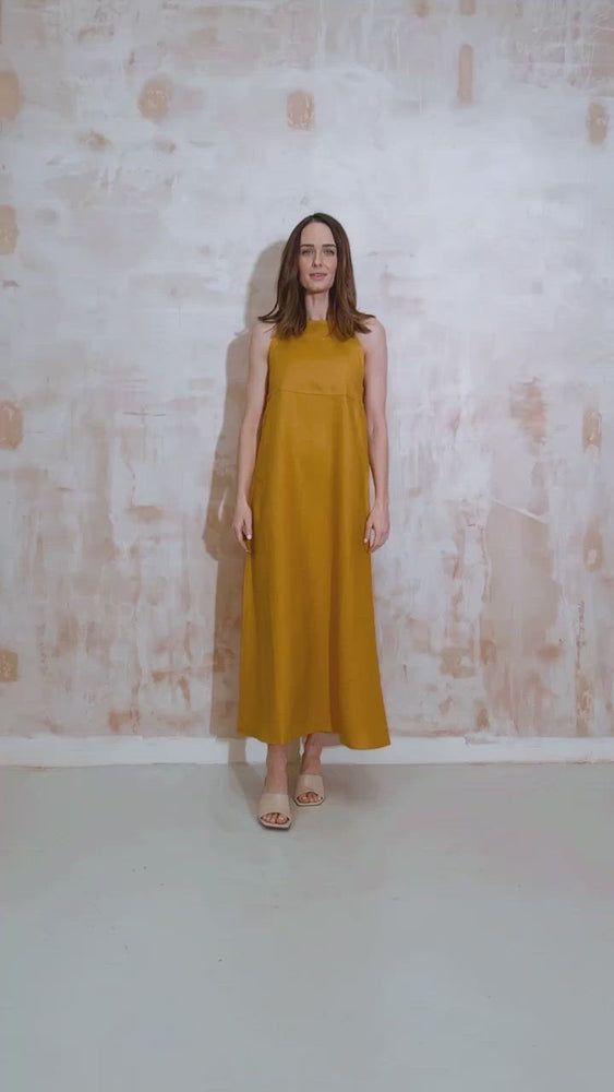 
                  
                    Load and play video in Gallery viewer, Emma Ochre Dress
                  
                