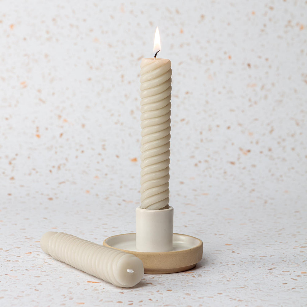 Ostie Tapered Candles Stone