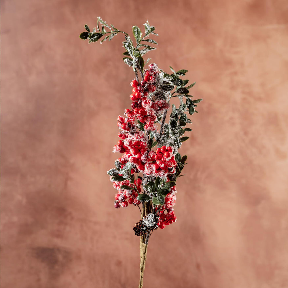 Red Berries And Pinecones Spray