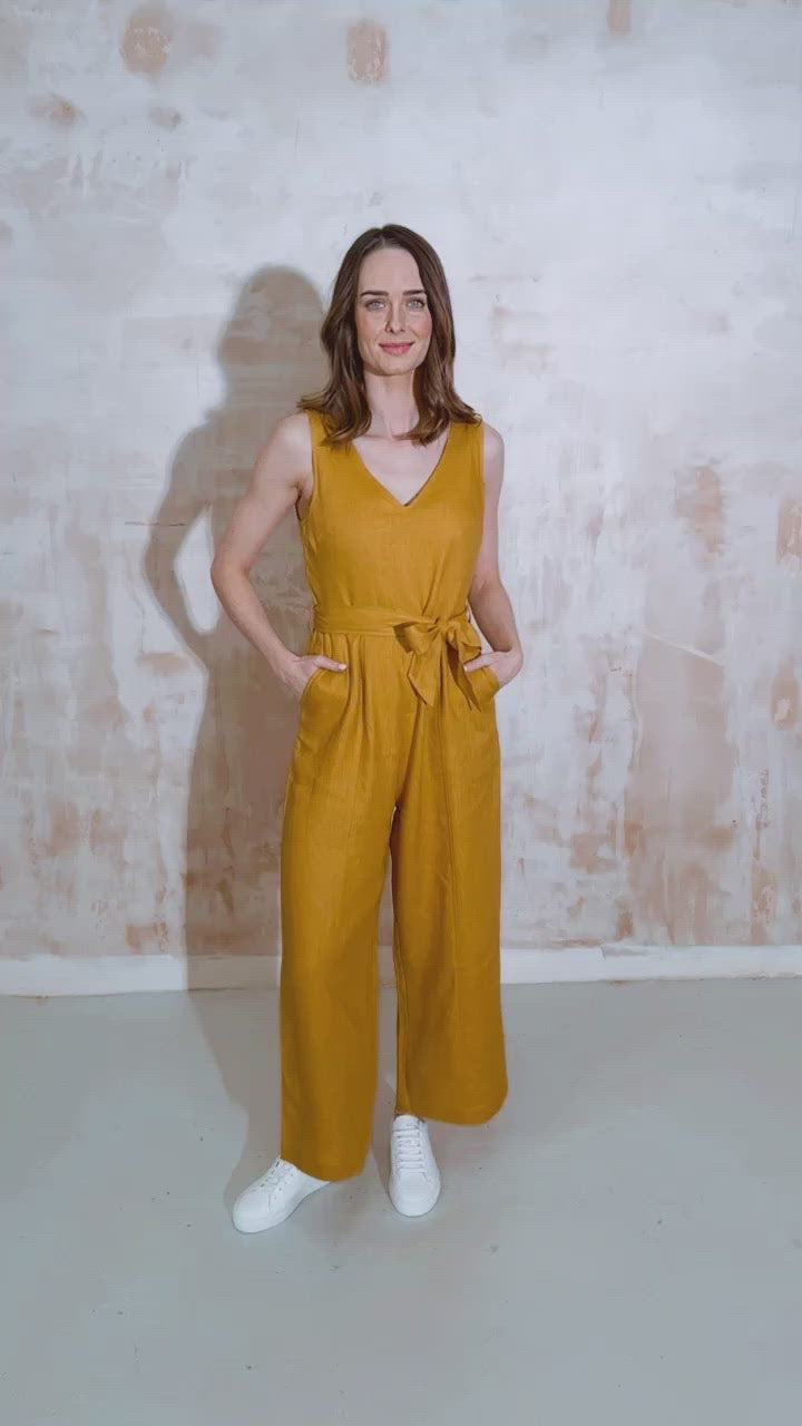 
                  
                    Load and play video in Gallery viewer, Ida Ochre Jumpsuit
                  
                