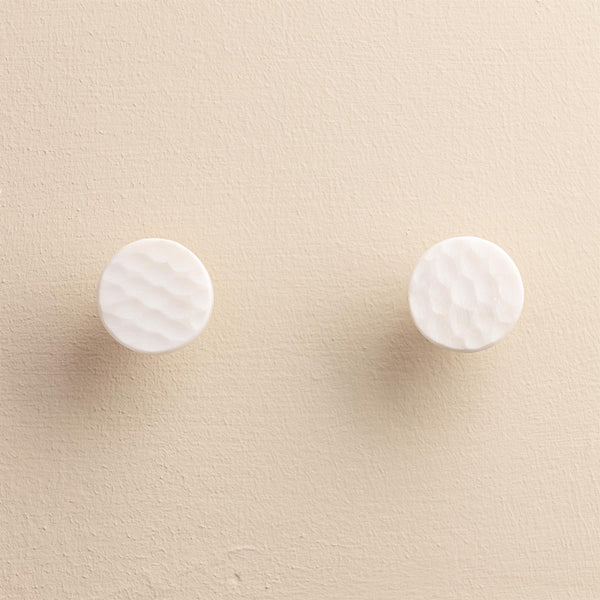 Navi White Stone Oval Drawer Knobs