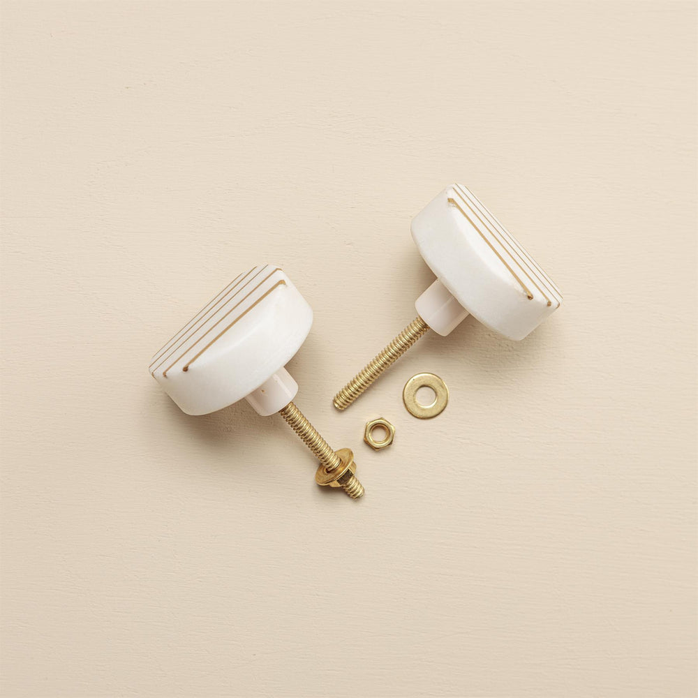 
                  
                    Jaya White Marble Brass Round Drawer Knobs
                  
                