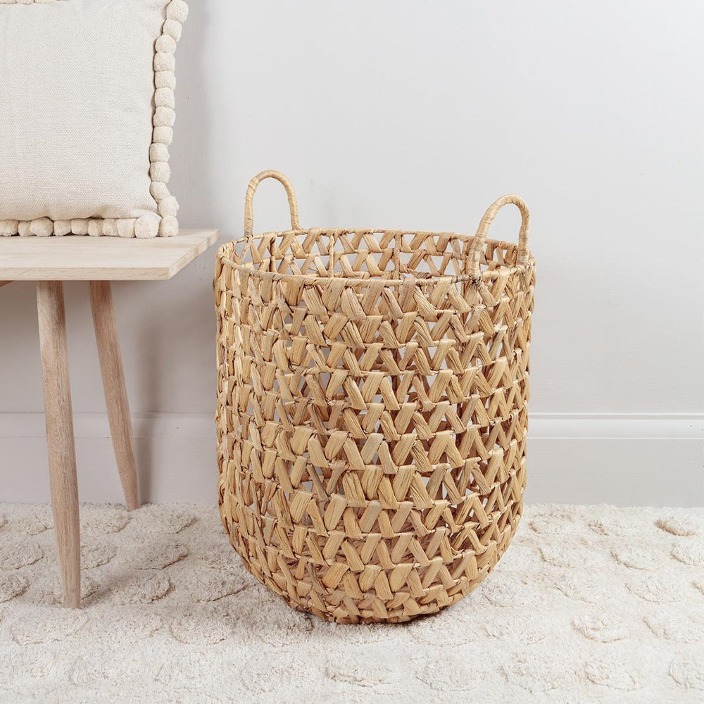 Water Hyacinth Basket with Handles Large
