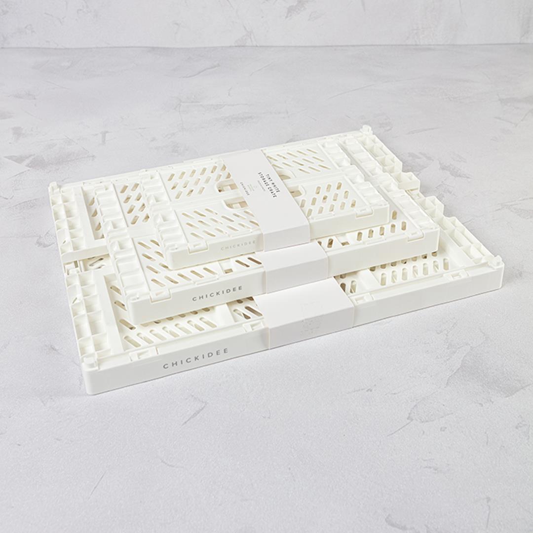 
                  
                    White Mini Folding Storage Crate
                  
                