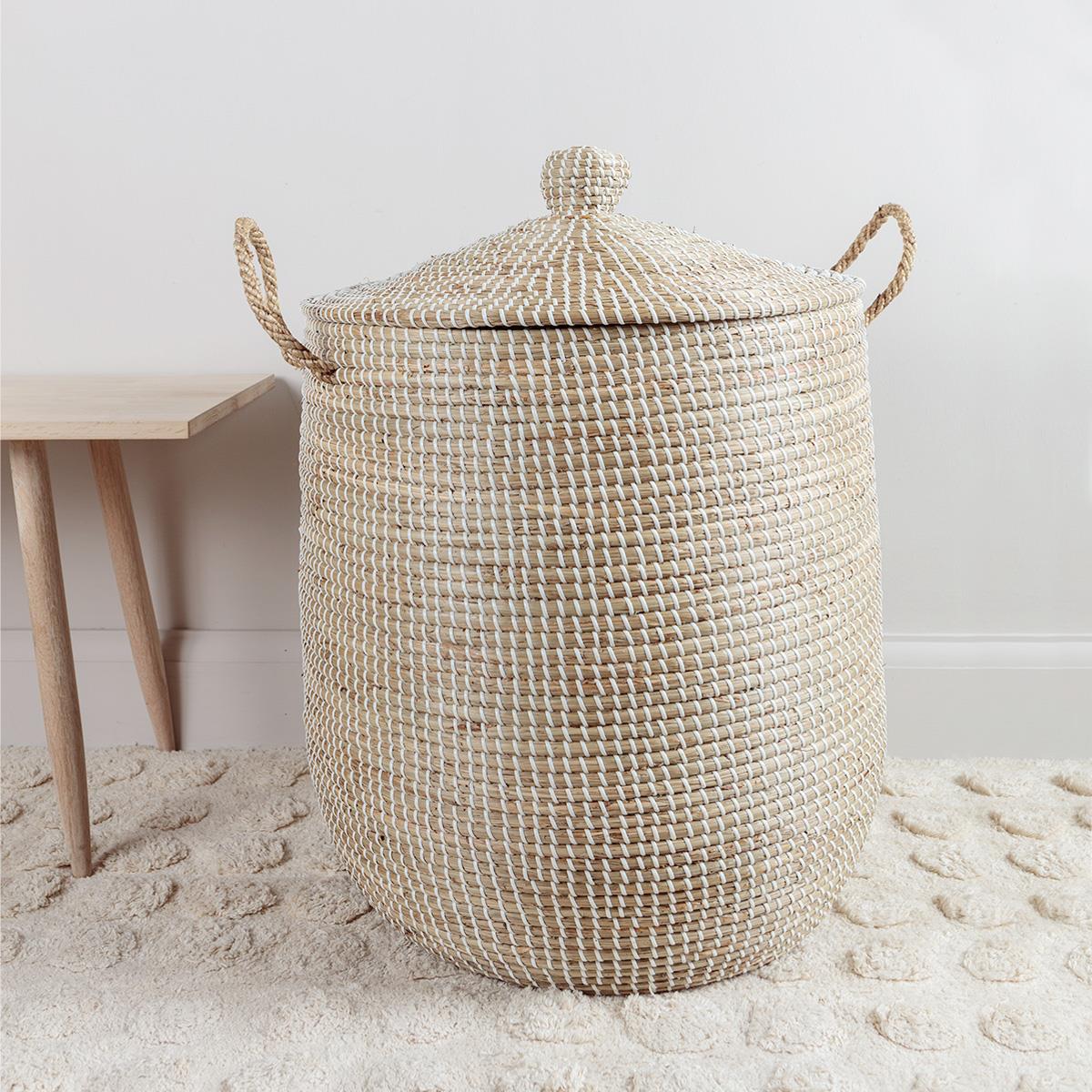 Seagrass Laundry Basket with Lid - Large