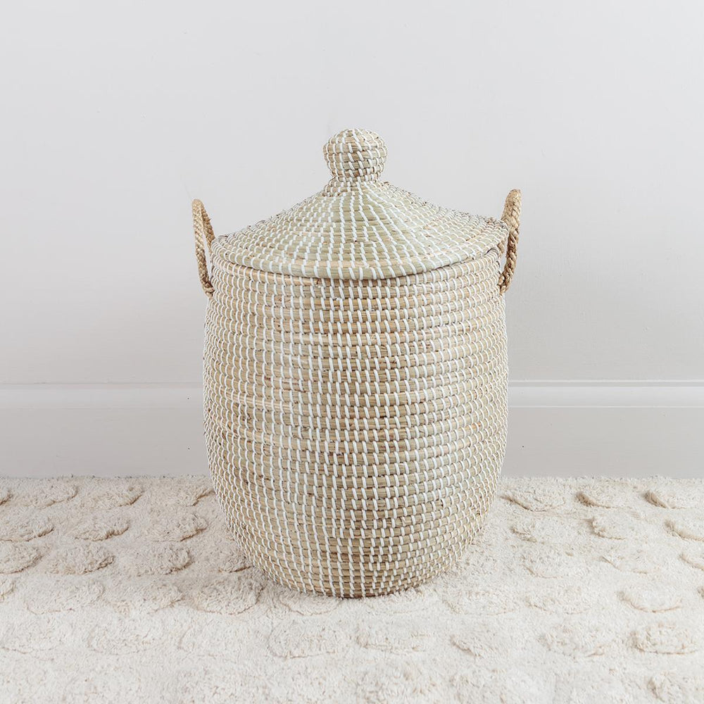 Seagrass Laundry Basket with Lid - Small